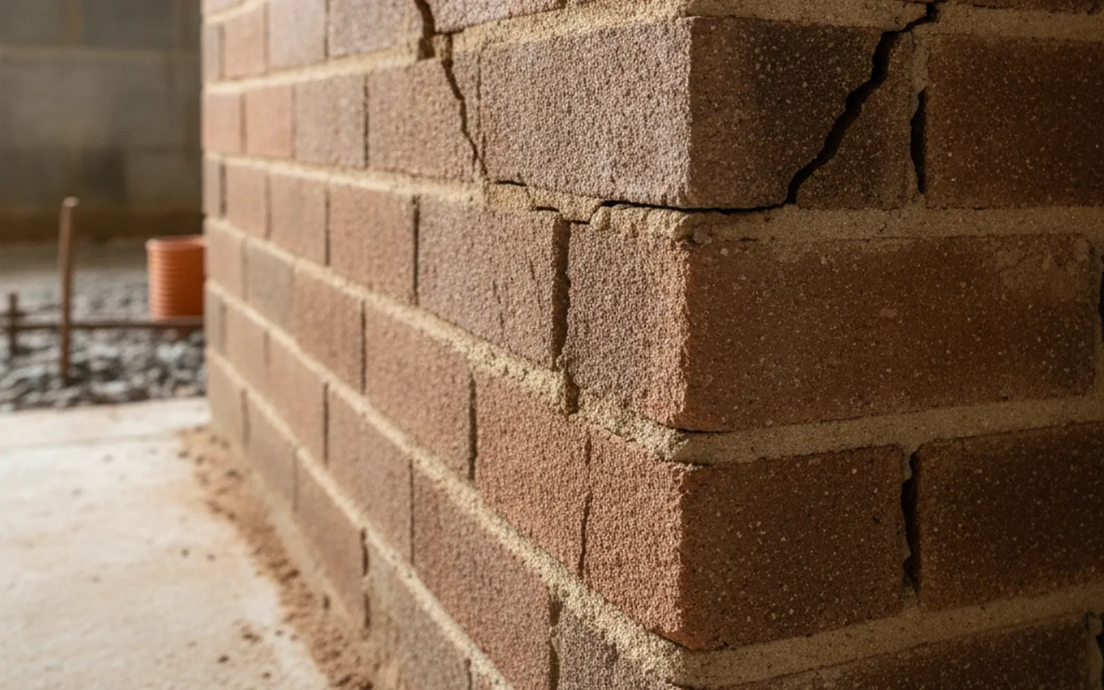 Brick crack foundation warning sign