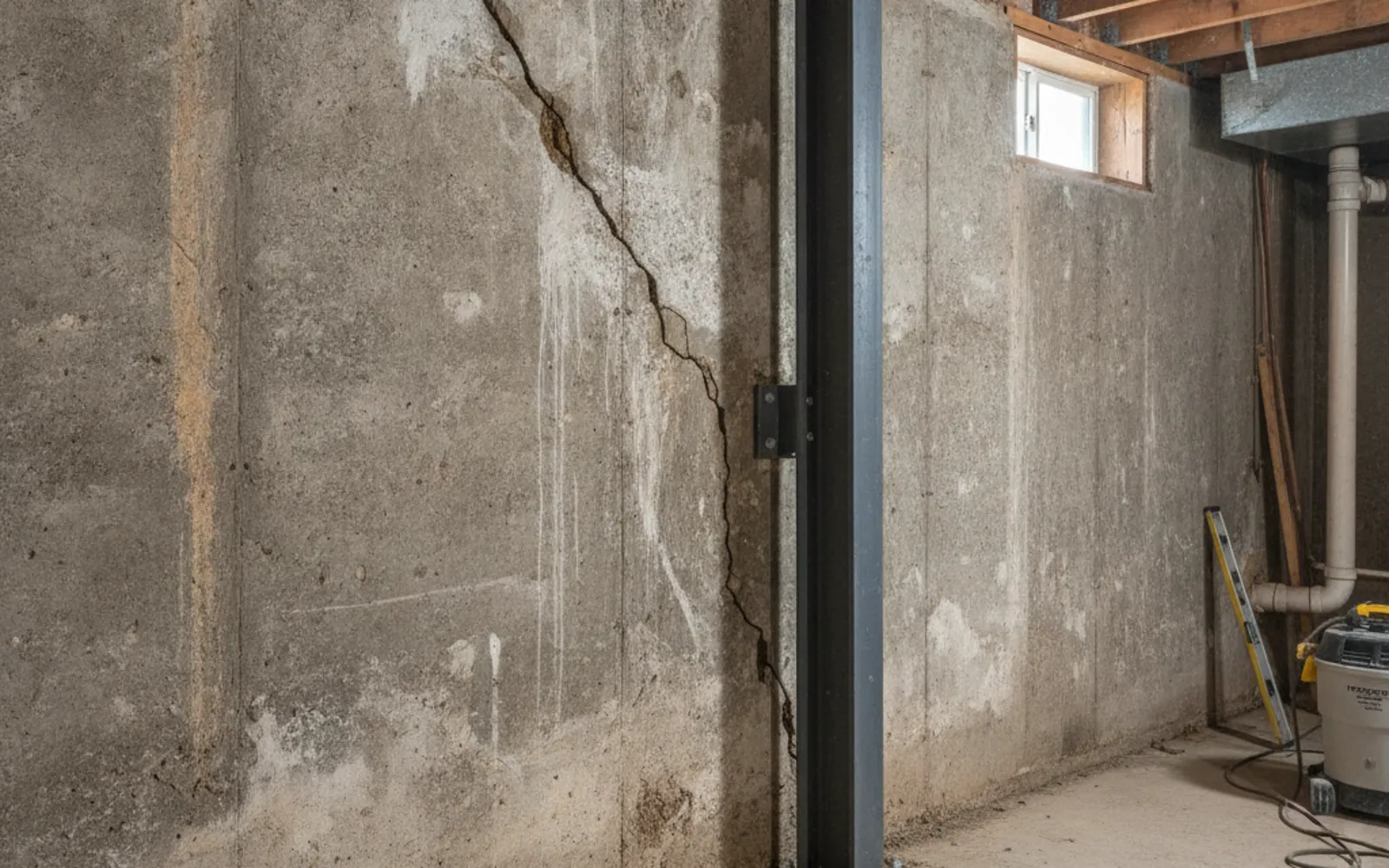 Bowing basement wall repair