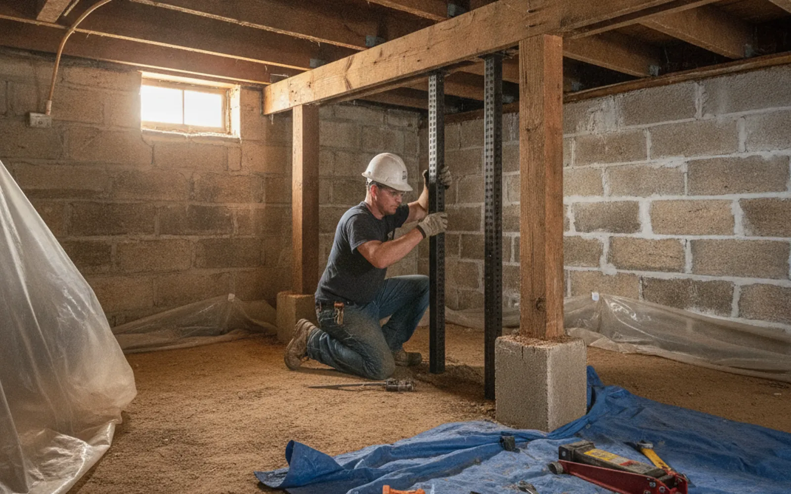 Crawl space support repair